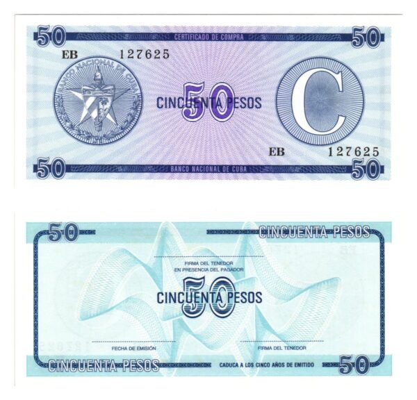 CUBA 50 pesos 1985 / Foreign Exchange Certificate / UNC