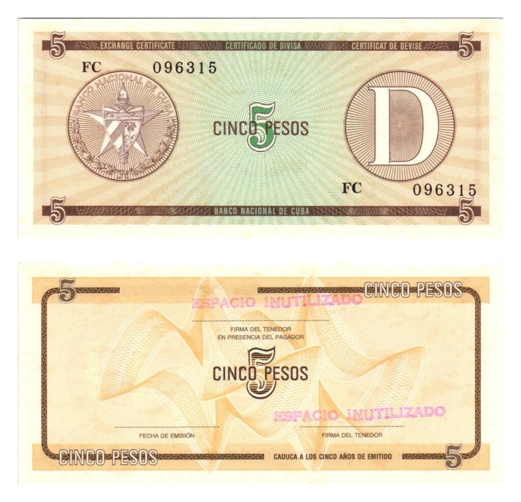 CUBA 5 pesos 1985 / Foreign Exchange Certificate / UNC