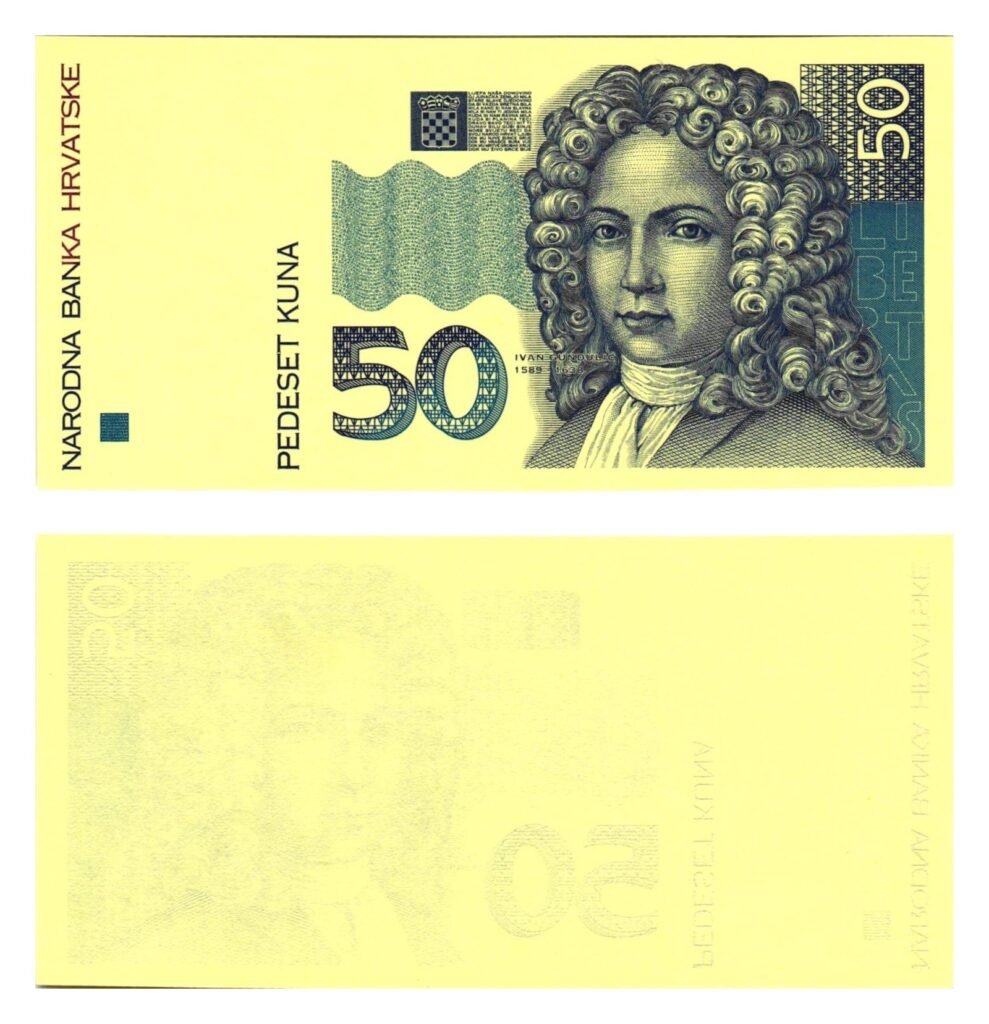 HRVATSKA 50 kuna 1993. / Proba tiska avers / UNC