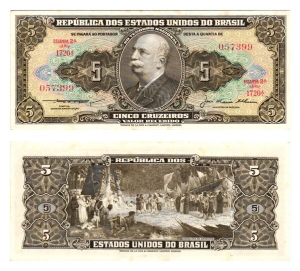 BRAZIL 5 cruzeiros ND UNC-