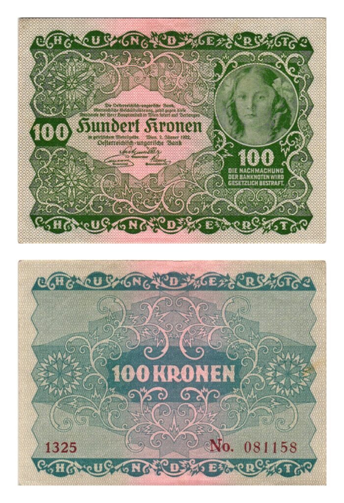 AUSTRIJA 100 kruna 1922. XF-