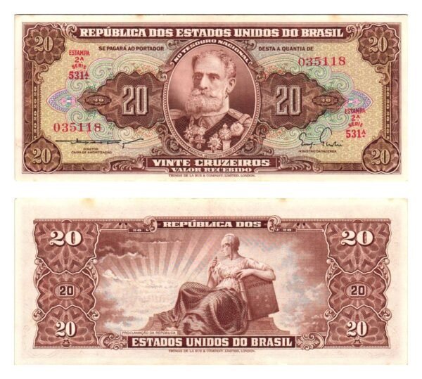 BRAZIL 20 cruzeiros ND VF+