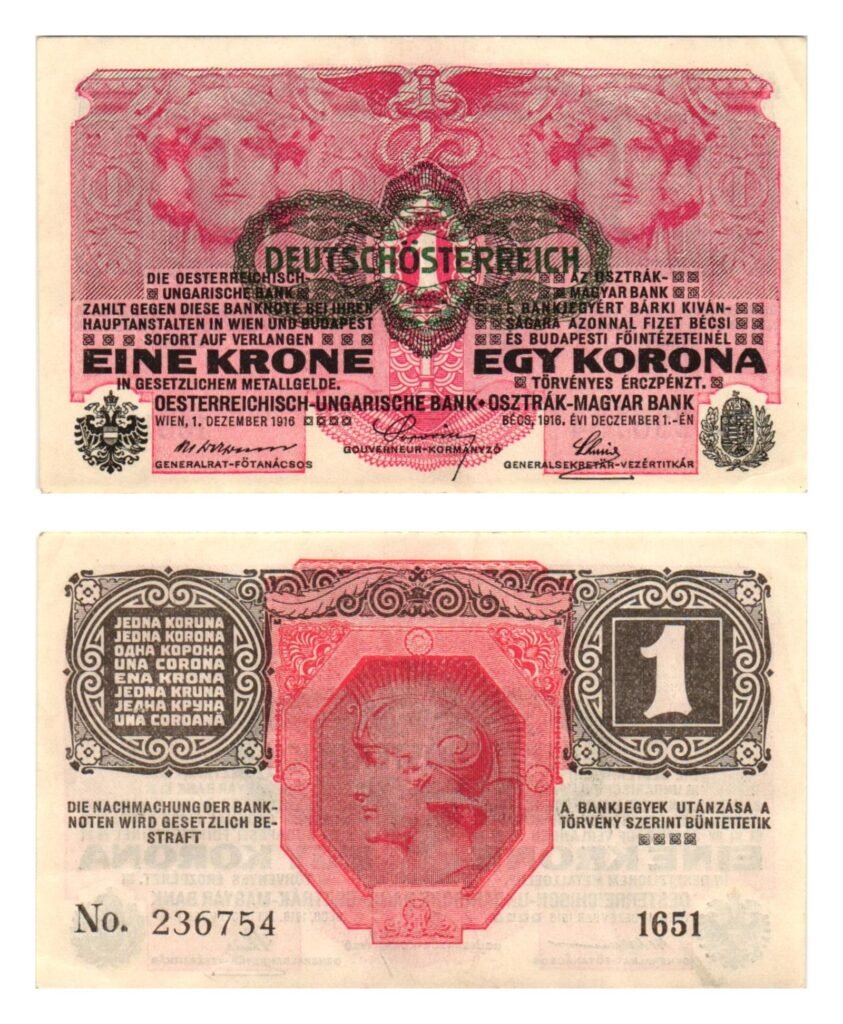 AUSTRIJA 1 kruna ND (1919) / pretisak Deutschösterreich / XF