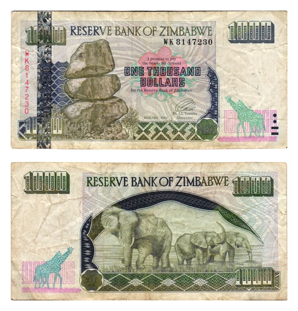 ZIMBABWE 1000 dollars 2003 VF-