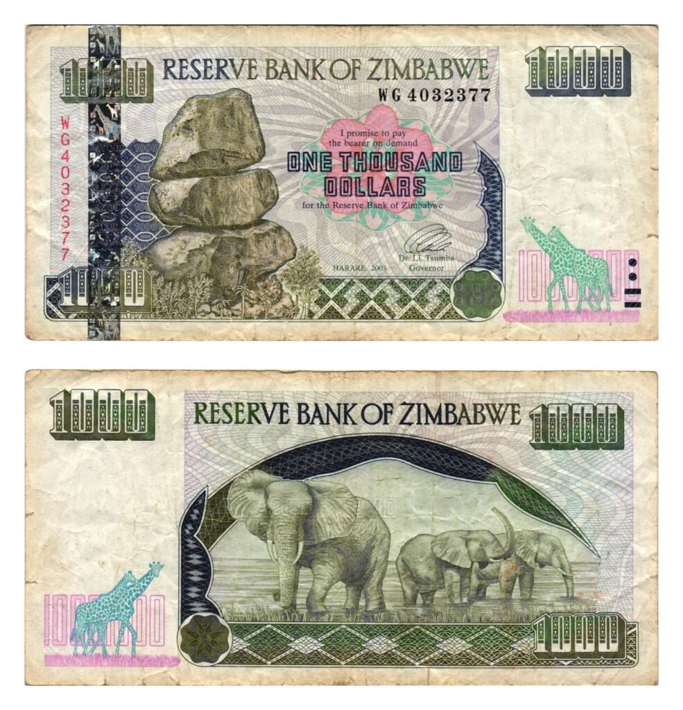 ZIMBABWE 1000 dollars 2003 VF-