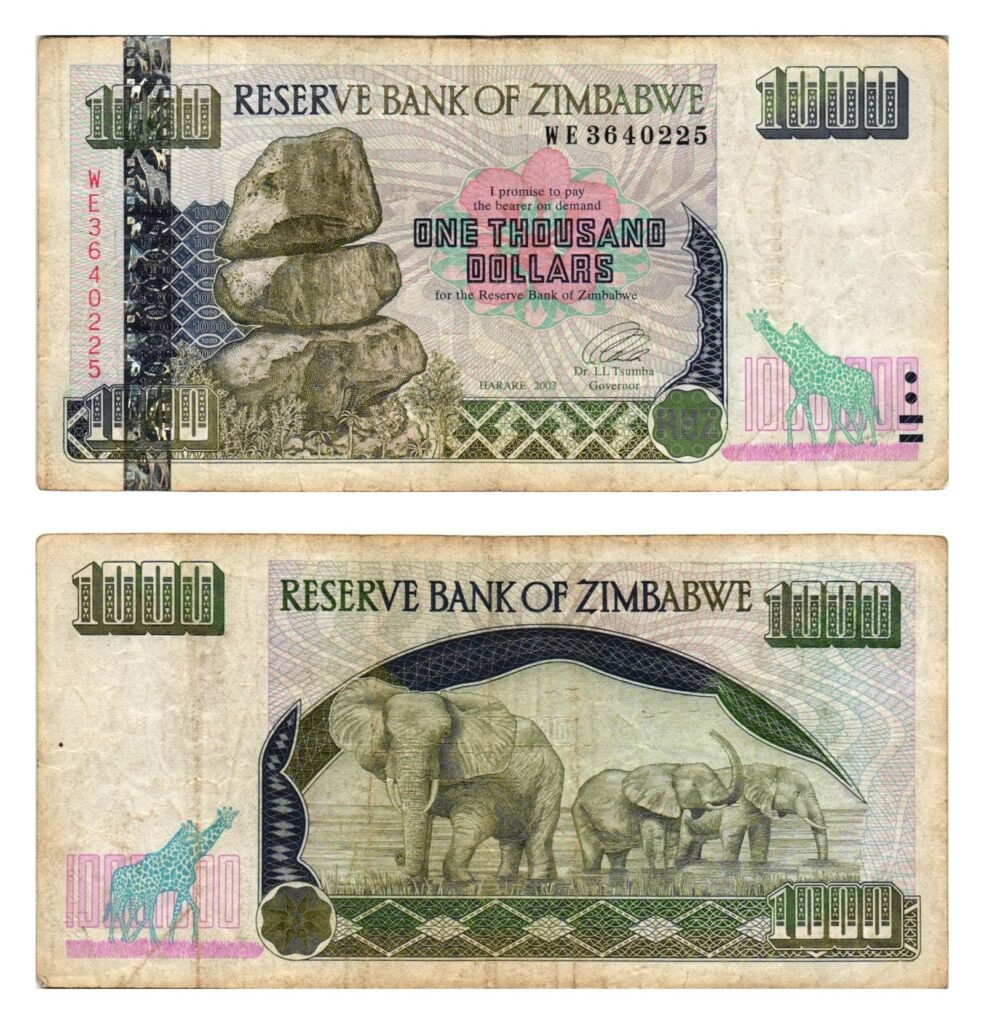 ZIMBABWE 1000 dollars 2003 VF-