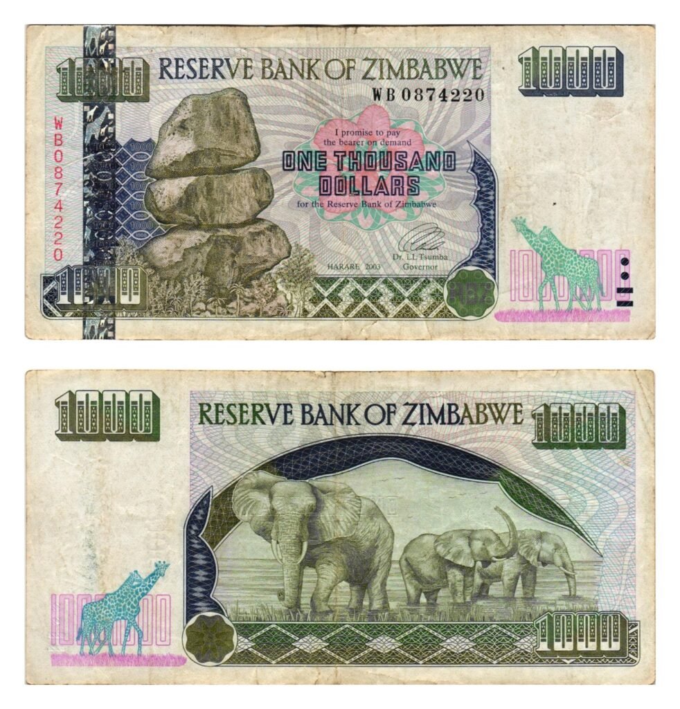 ZIMBABWE 1000 dollars 2003 VF-