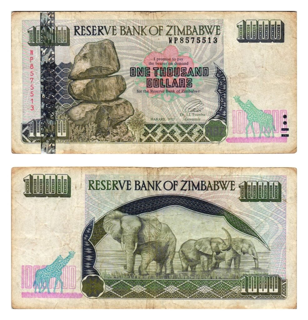 ZIMBABWE 1000 dollars 2003 F+
