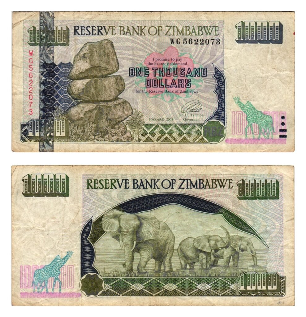 ZIMBABWE 1000 dollars 2003 F+