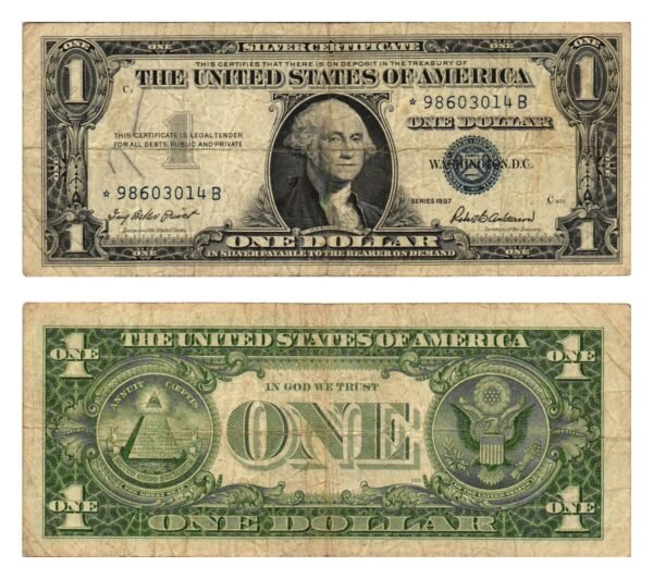 UNITED STATES OF AMERICA 1 dollar 1957 / Silver Certificate / Star Note / Replacement / F