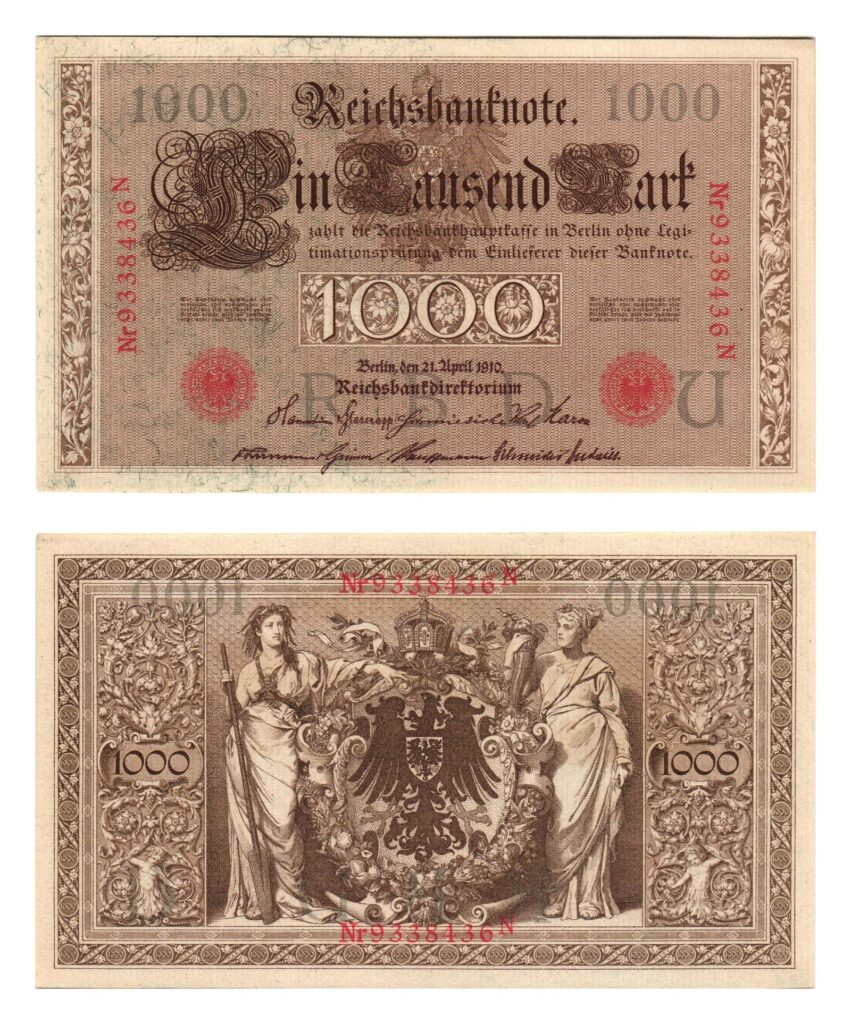 NJEMAČKA 1000 maraka 1910. / Carstvo / Slovo U / UNC-