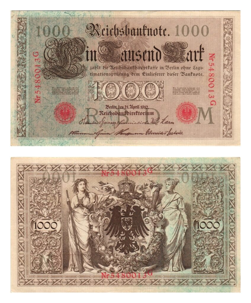 NJEMAČKA 1000 maraka 1910 / Carstvo / Slovo M / XF