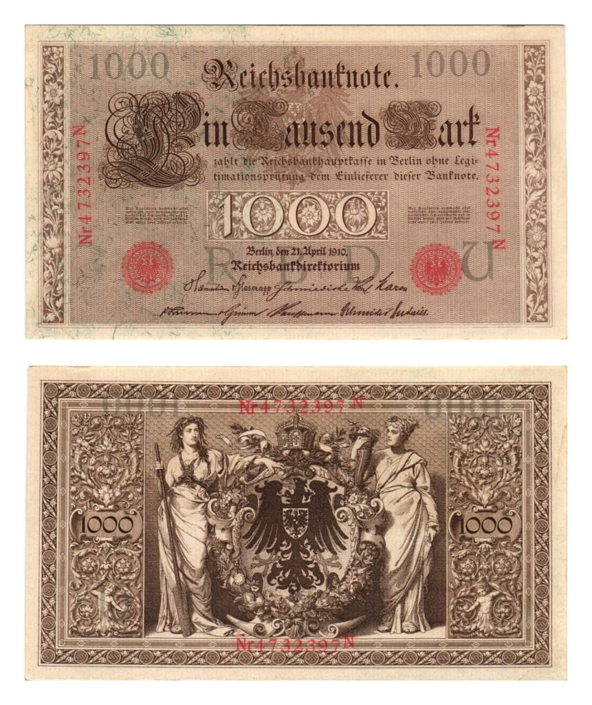 NJEMAČKA 1000 maraka 1910. / Carstvo / Slovo U / XF