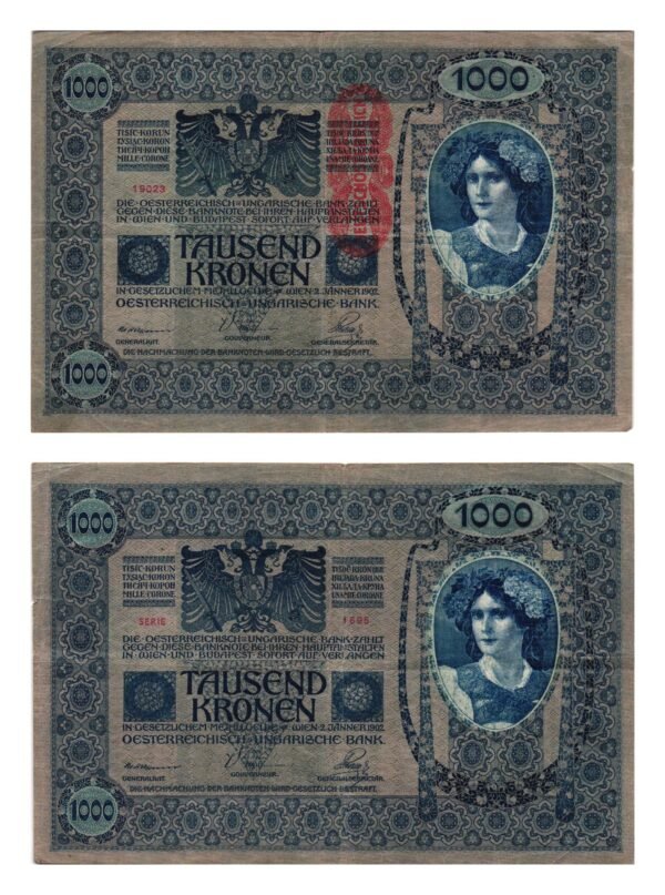 AUSTRIA 1000 kronen ND(1919) / Deutschösterreich overprint / VF