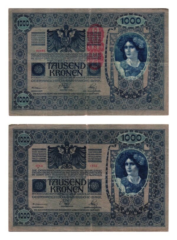 AUSTRIA 1000 kronen ND(1919) / Deutschösterreich overprint / VF