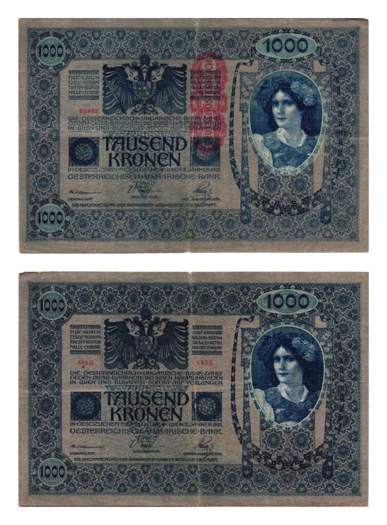 AUSTRIJA 1000 kruna BB (1919) / pretisak Deutschösterreich / VF