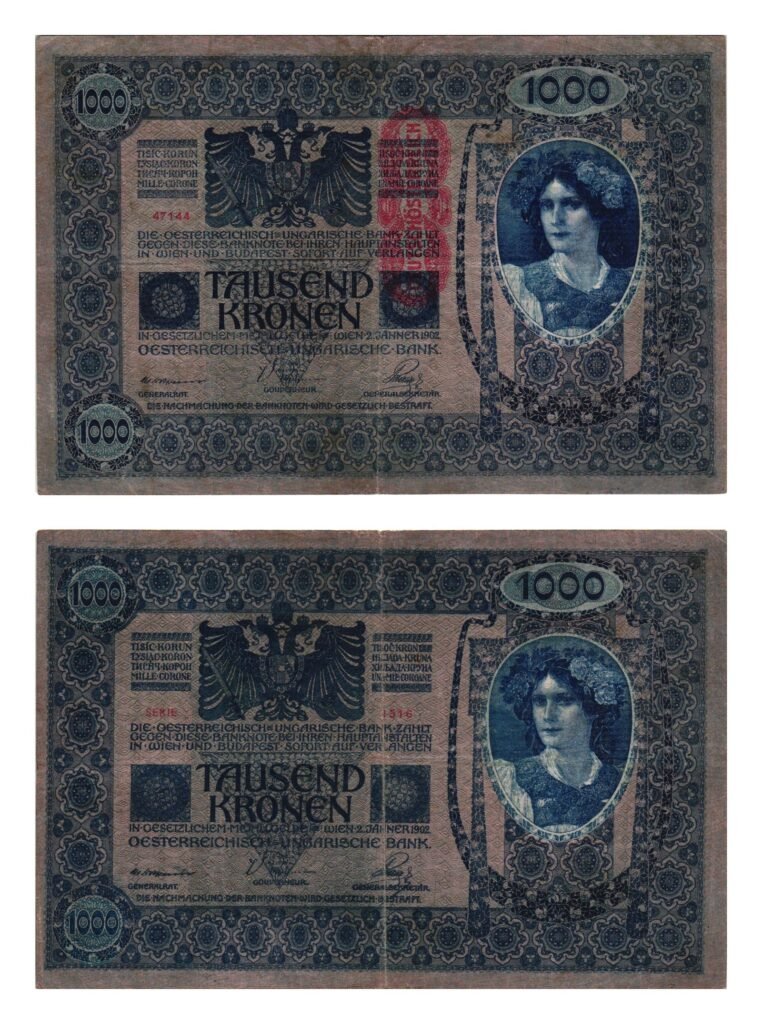 AUSTRIJA 1000 kruna BB (1919) / pretisak Deutschösterreich / VF