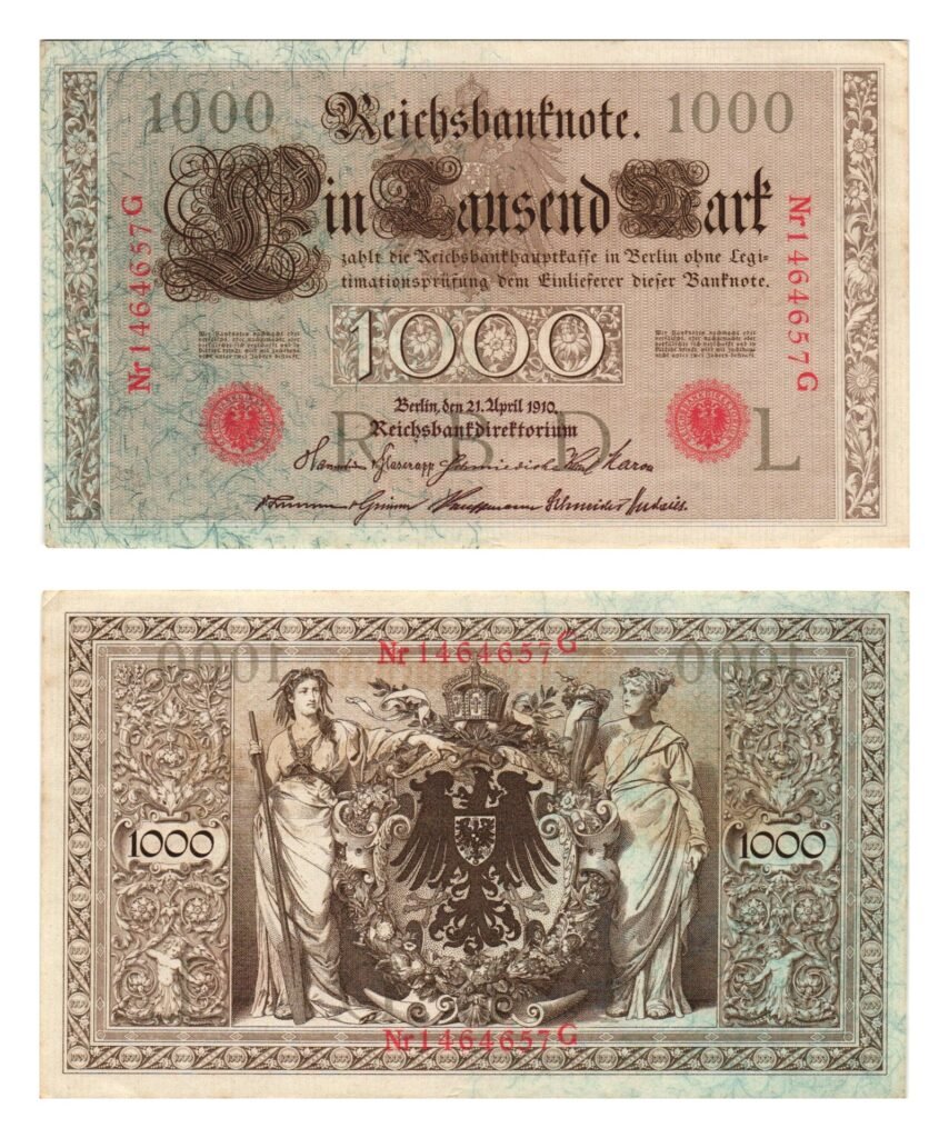 NJEMAČKA 1000 maraka 1910. / Carstvo / Slovo L / VF+