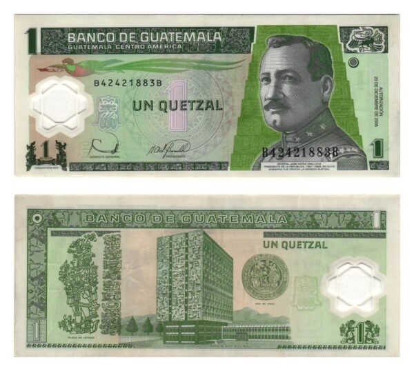 GUATEMALA 1 quetzal 2006 / polymer plastic / VF+