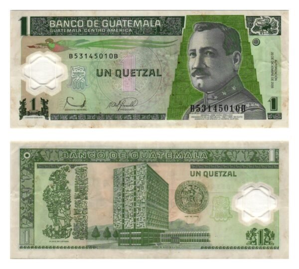 GUATEMALA 1 quetzal 2006 / polymer plastic / VF
