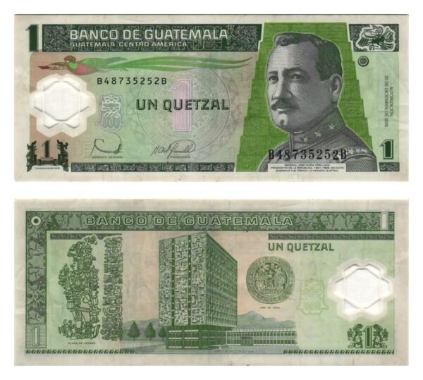 GUATEMALA 1 quetzal 2006 / polymer plastic / VF