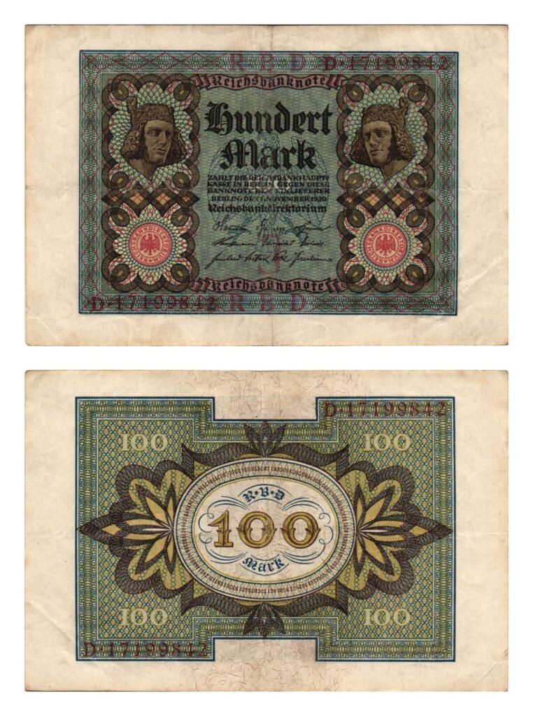 GERMANY 100 mark 1920 / Weimar Republic / Letter J / VF