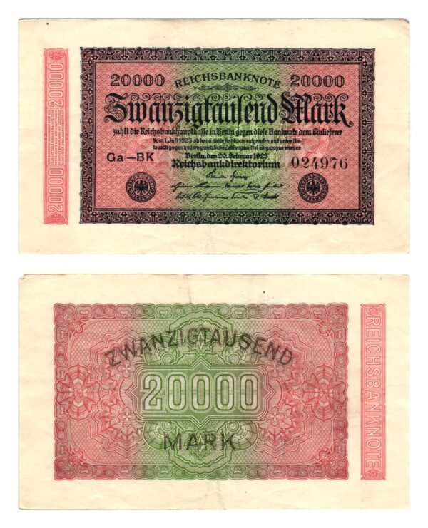 GERMANY 20000 mark 1923 / Weimar Republic / VF