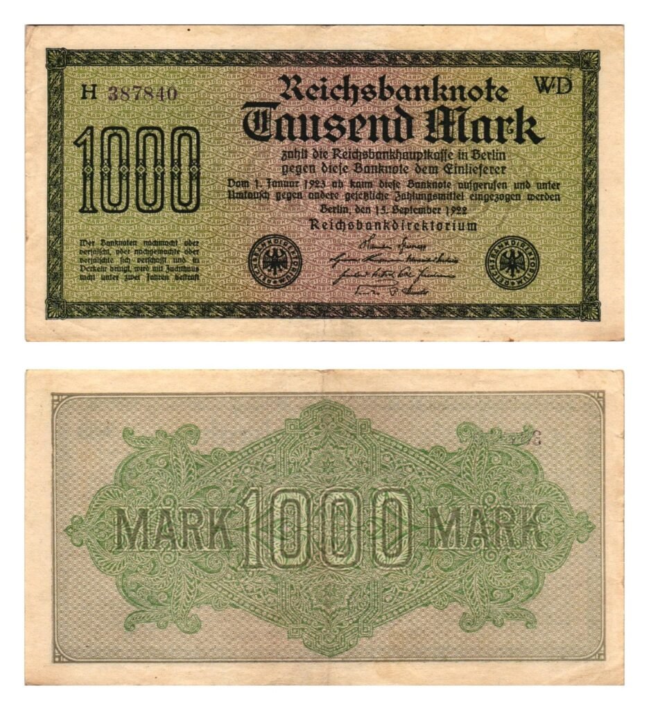 GERMANY 1000 mark 1922 / Weimar Republic / VF