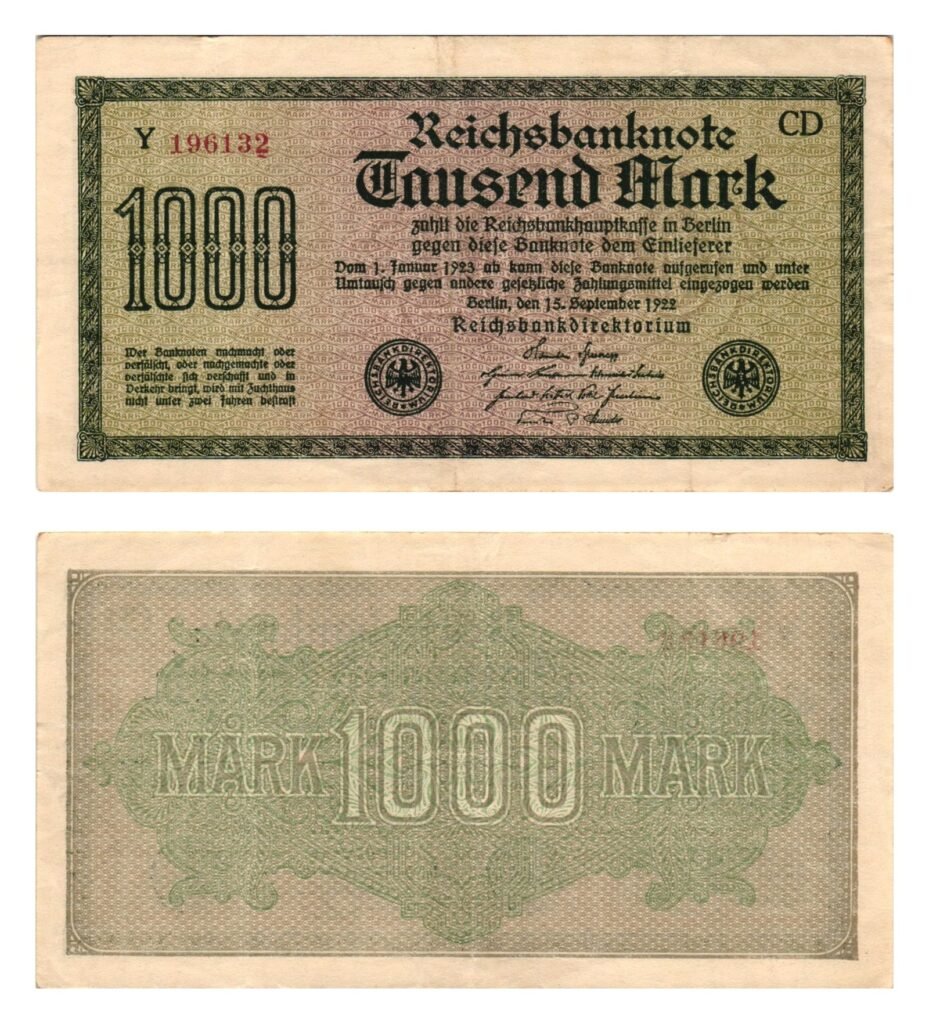 GERMANY 1000 mark 1922 / Weimar Republic / VF