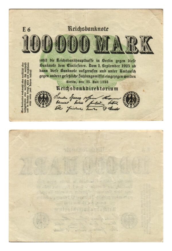 GERMANY 100000 mark 1923 / Weimar Republic / VF