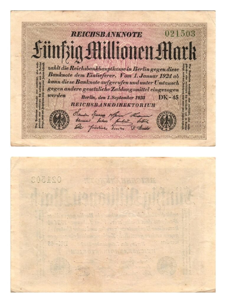 GERMANY 50 million mark 1923 / Weimar Republic / VF