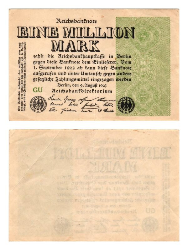 GERMANY 1 million mark 1923 / Weimar Republic / VF
