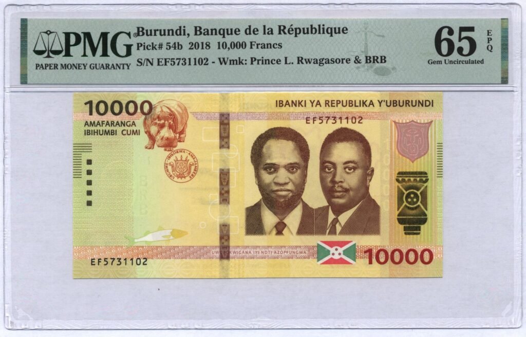BURUNDI 10000 francs 2018 PMG 65 EPQ