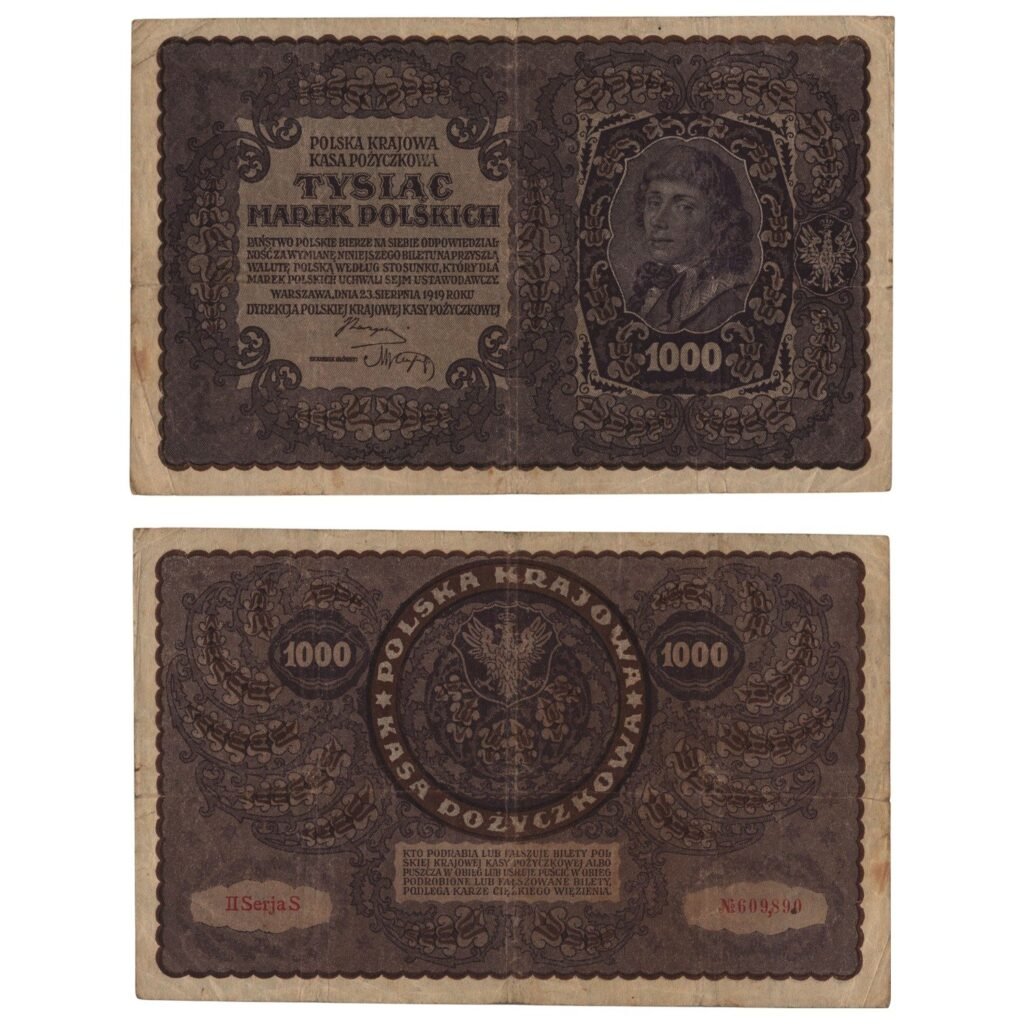 POLJSKA 1000 maraka 1919. / 2. serija - 1 slovo / VF