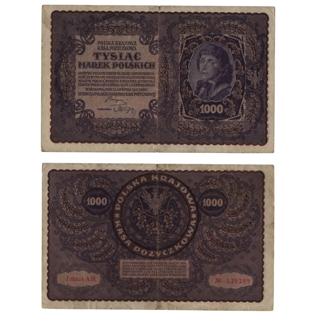 POLJSKA 1000 maraka 1919. / 1. serija - 2 slova / VF