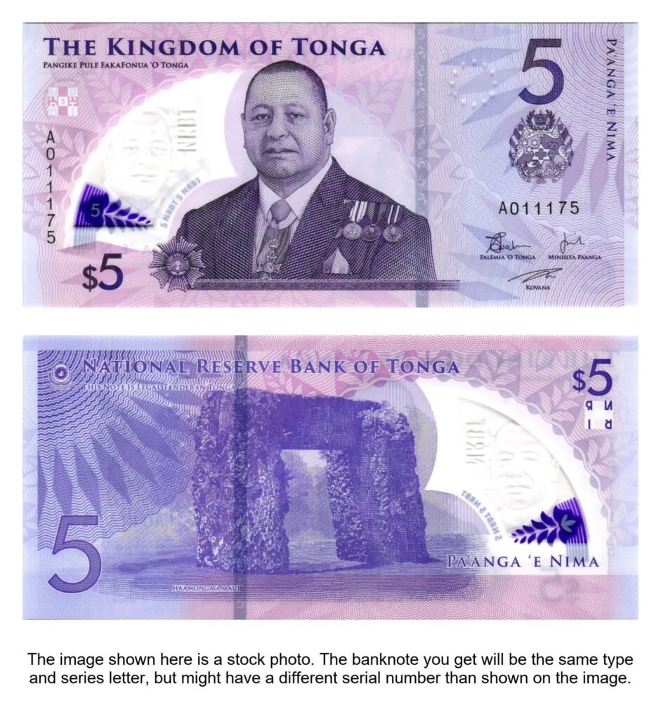 TONGA 5 paanga ND(2023) / polymer plastic / UNC
