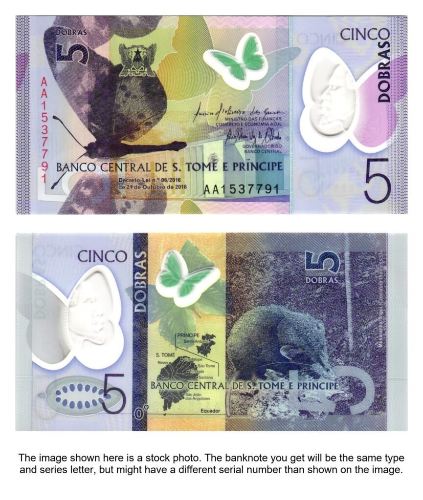 SAO TOME AND PRINCIPE 5 dobras 2016 / polymer plastic / UNC