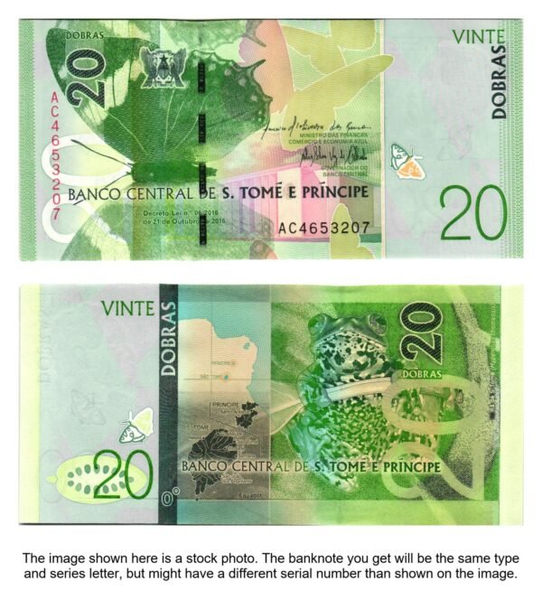 SAO TOME AND PRINCIPE 20 dobras 2016 / polymer plastic / UNC