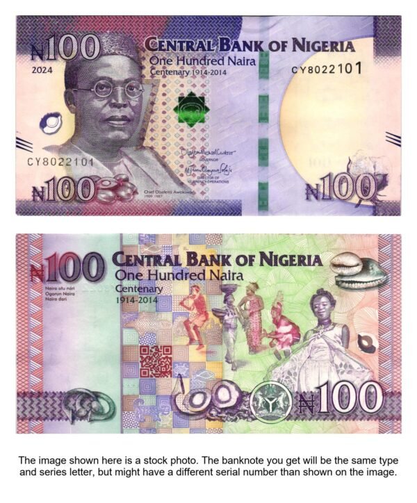 NIGERIA 100 naira 2024 / Centenary of Nigeria / UNC