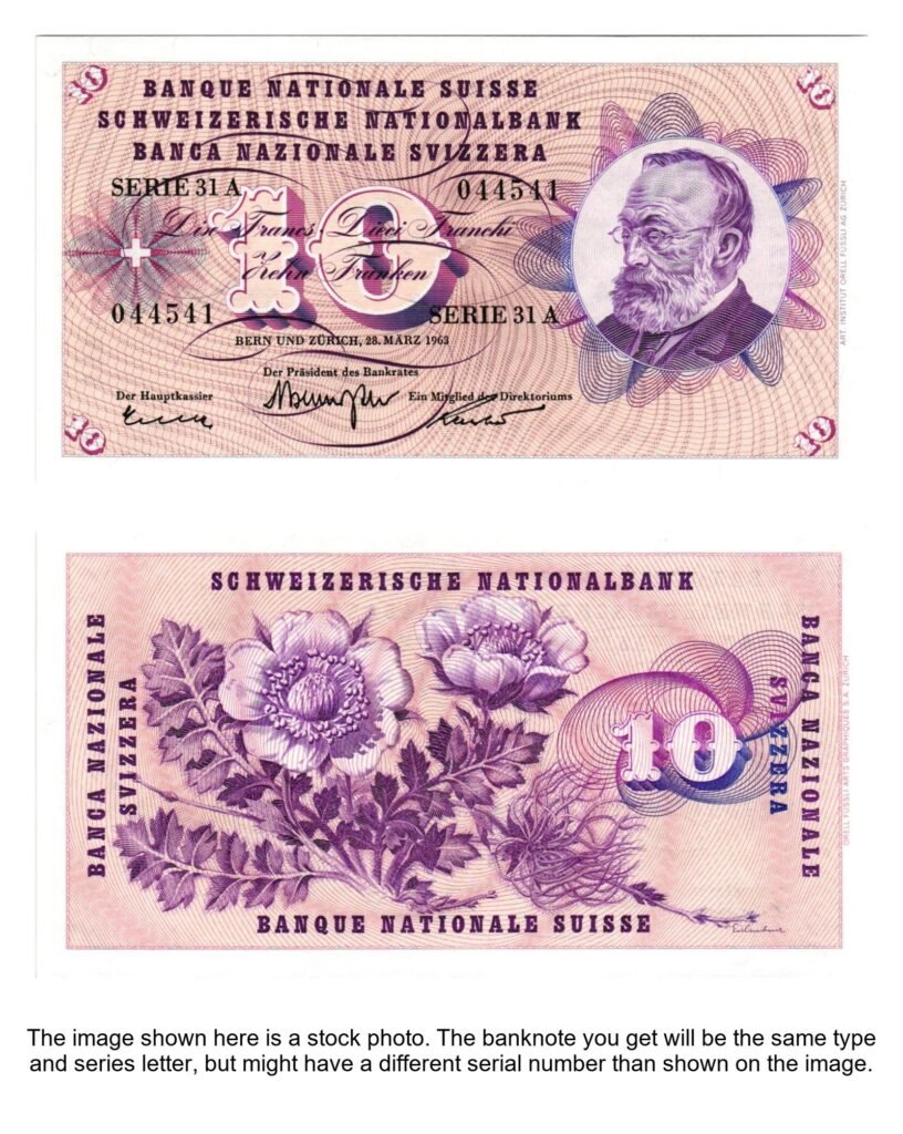 SWITZERLAND 10 francs 1963 UNC