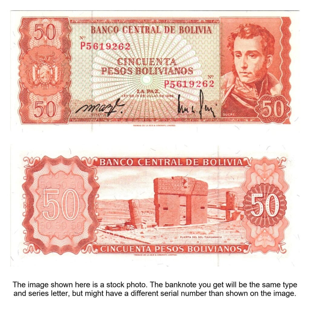 BOLIVIA 50 pesos 1962 UNC