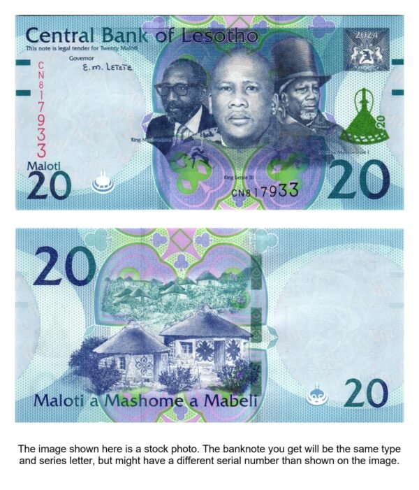 LESOTHO 20 maloti 2024 UNC