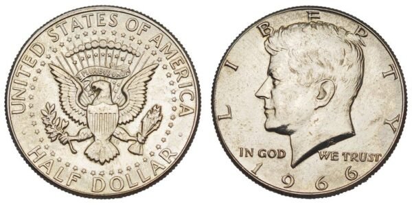 UNITED STATES OF AMERICA 1/2 dollar 1966 / Kennedy Half Dollar / Silver / XF