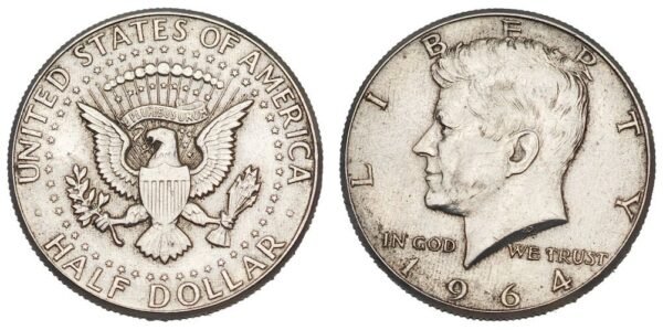 UNITED STATES OF AMERICA 1/2 dollar 1964 / Kennedy Half Dollar / Silver / XF