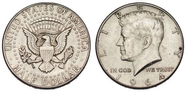 UNITED STATES OF AMERICA 1/2 dollar 1964 / Kennedy Half Dollar / Silver / XF