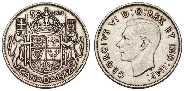 CANADA 50 cents 1942 / Silver / VF+