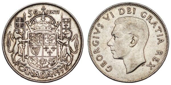 CANADA 50 cents 1952 / Silver / VF+