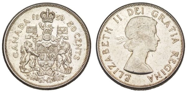 CANADA 50 cents 1959 / Silver / VF+