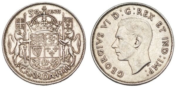 CANADA 50 cents 1944 / Silver / VF+