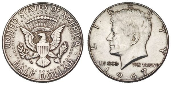 UNITED STATES OF AMERICA 1/2 dollar 1967 / Kennedy Half Dollar / Silver / VF